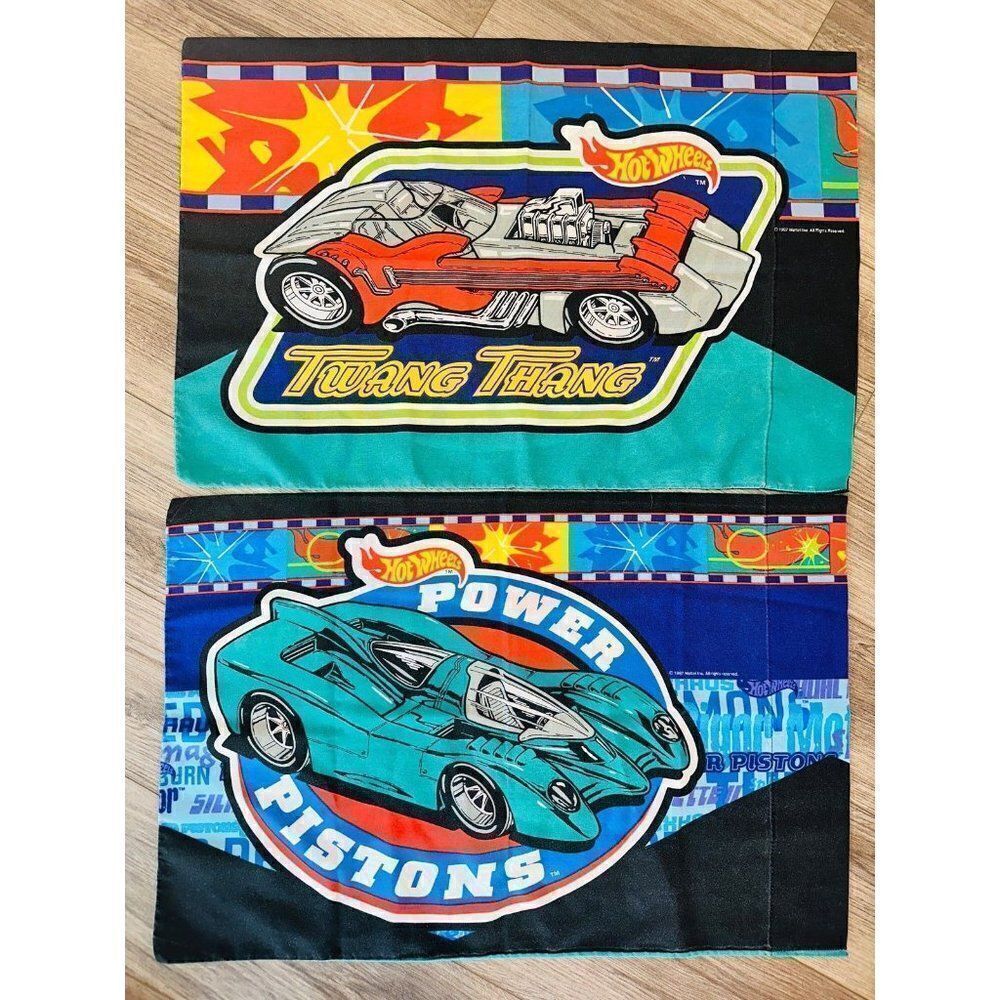 Vintage hot wheels pillow cases twang thang power‎ pistons 1997 Mattel